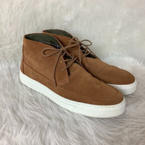 Barbour Mason Brown Sand Suede Mens Lace Up Chukka Boot Sneaker 10 - Picture 1 of 9